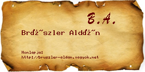 Brüszler Aldán névjegykártya